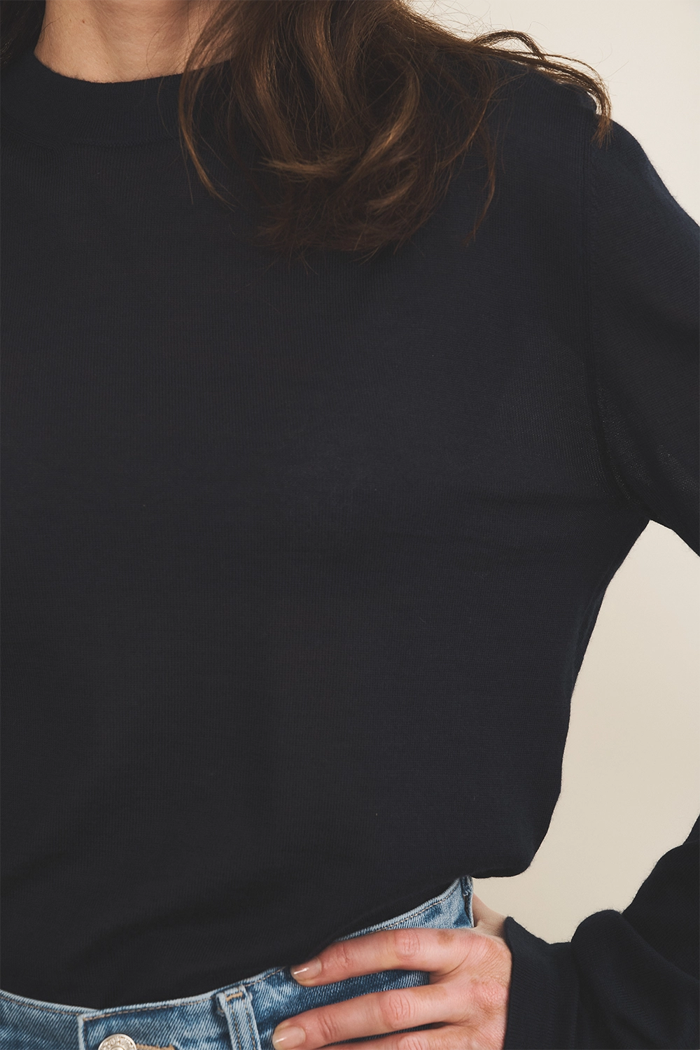 dark blue cashmere sweater women - focus | Marcel | Linnea Lund