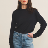 dark blue cashmere sweater women - front view | Marcel | Linnea Lund