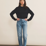dark blue cashmere sweater women - front view | Marcel | Linnea Lund