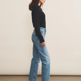 dark blue cashmere sweater women - side view | Marcel | Linnea Lund