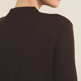brown chocolate color cashmere tee shirt women - focus | Marcel | Linnea Lund