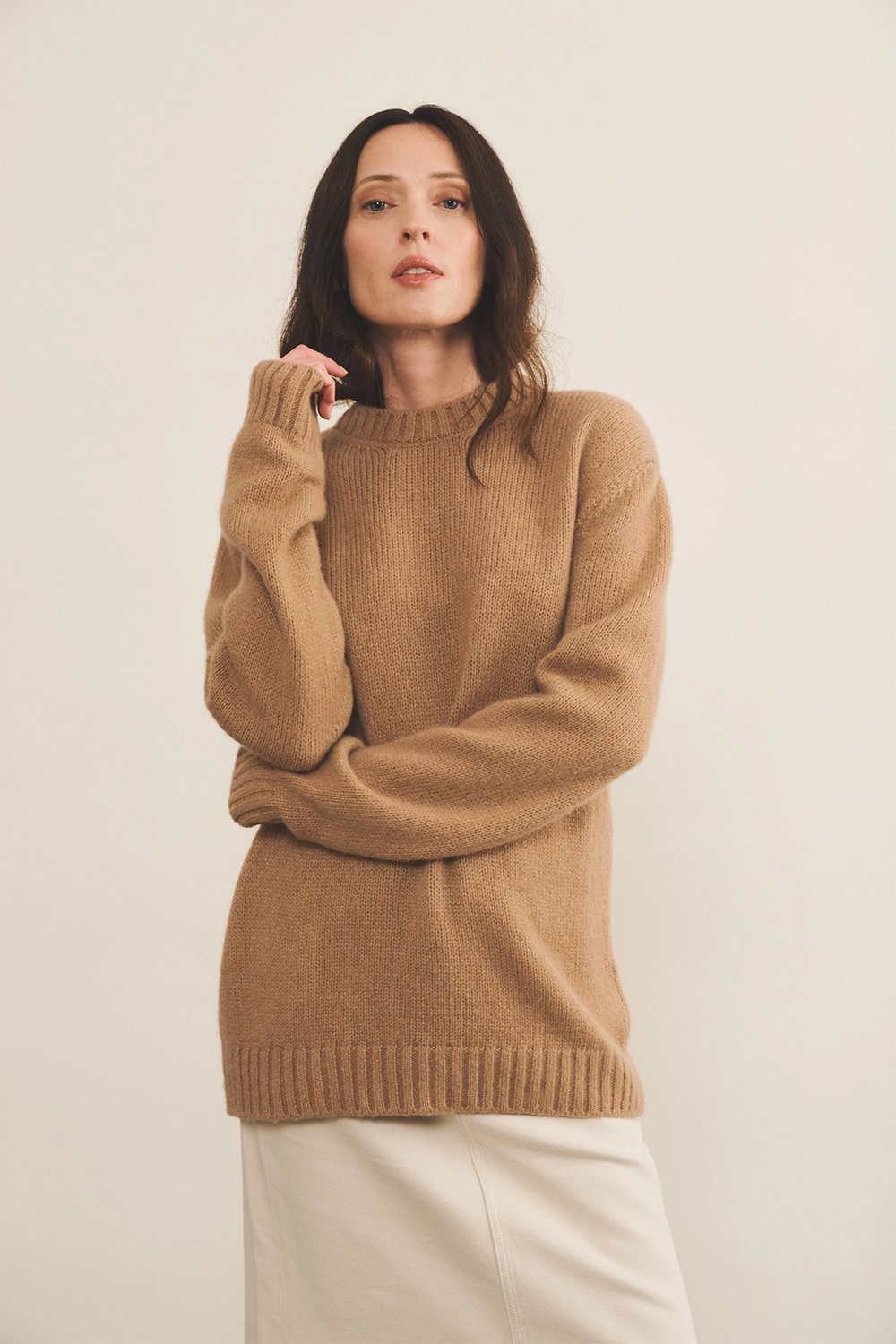 Brown cashmere sweater women - front | Margot | Linnea Lund