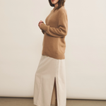 Brown cashmere sweater women - side view | Margot | Linnea Lund