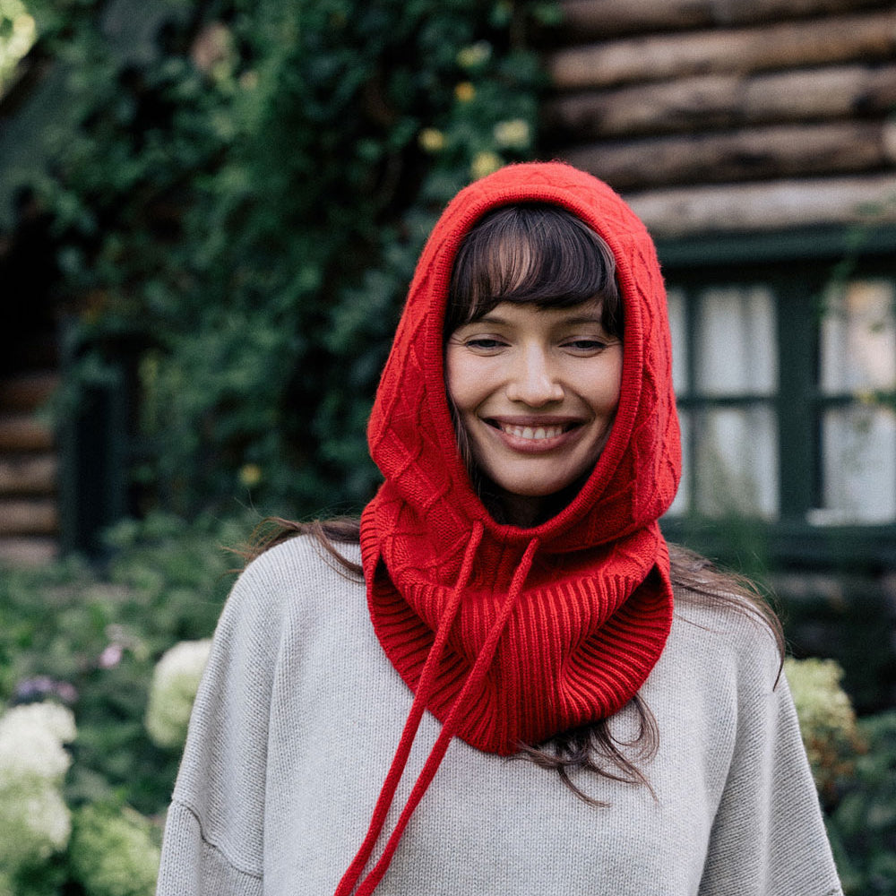 Red cashmere balaclava | Marine | Linnea Lund