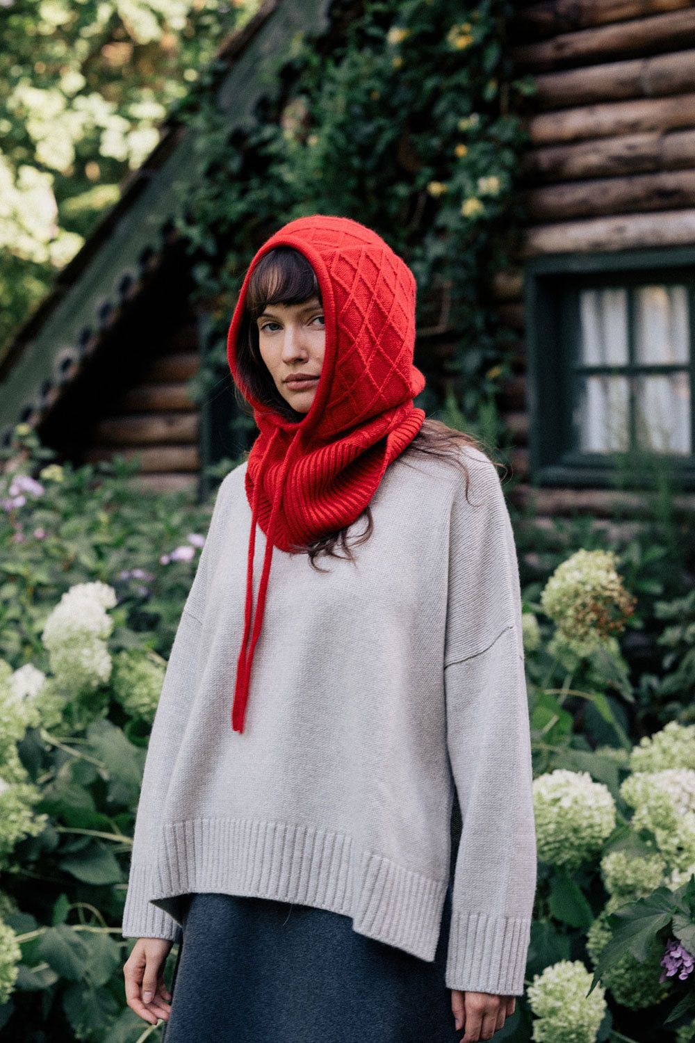 Red cashmere balaclava | Marine | Linnea Lund