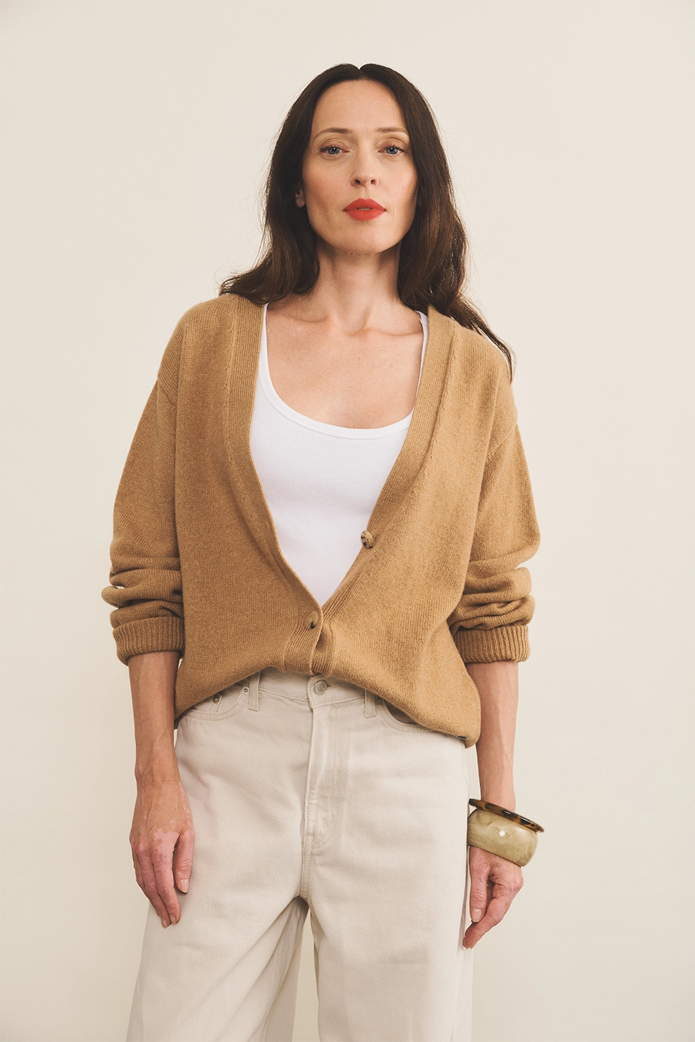 brown cashmere cardigan women - look | Matilda | Linnea Lund