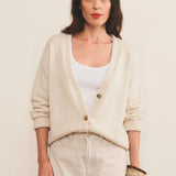 off white cashmere cardigan women - front | Matilda | Linnea Lund