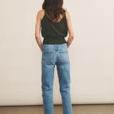 Dark green cashmere top women - back view | Maud | Linnea Lund