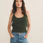 Dark green cashmere top women - front view | Maud | Linnea Lund