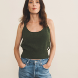 Dark green cashmere top women - front view | Maud | Linnea Lund