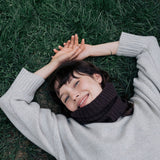 dark brown ribbed cashmere collar - ook | Maya | Linnea Lund