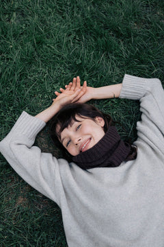 dark brown ribbed cashmere collar - ook | Maya | Linnea Lund