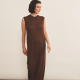 brown chocolate cashmere dress women - front | Mia | Linnea Lund