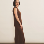 brown chocolate cashmere dress women - side view | Mia | Linnea Lund