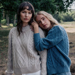Beige cable knit cashmere sweater for women | Mila | Linnea Lund