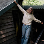 White cable knit cashmere sweater for women | Mila | Linnea Lund