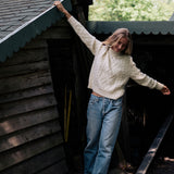White cable knit cashmere sweater for women | Mila | Linnea Lund