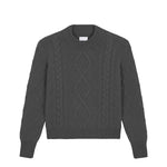 Dark grey cable knit cashmere sweater for women | Mila | Linnea Lund