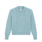 Aqua blue cable knit cashmere sweater for women | Mila | Linnea Lund