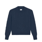 Blue cable knit cashmere sweater for women | Mila | Linnea Lund