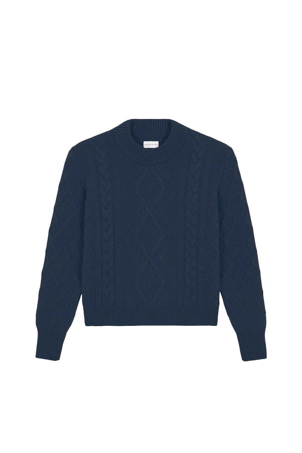 Blue cable knit cashmere sweater for women | Mila | Linnea Lund