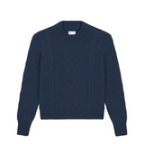 Blue cable knit cashmere sweater for women | Mila | Linnea Lund