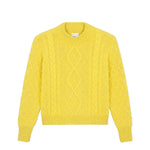 Bright yellow cable knit cashmere sweater for women | Mila | Linnea Lund