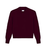 Burgundy cable knit cashmere sweater for women | Mila | Linnea Lund