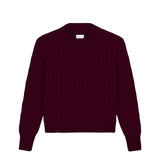 Burgundy cable knit cashmere sweater for women | Mila | Linnea Lund