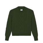 Green cable knit cashmere sweater for women | Mila | Linnea Lund