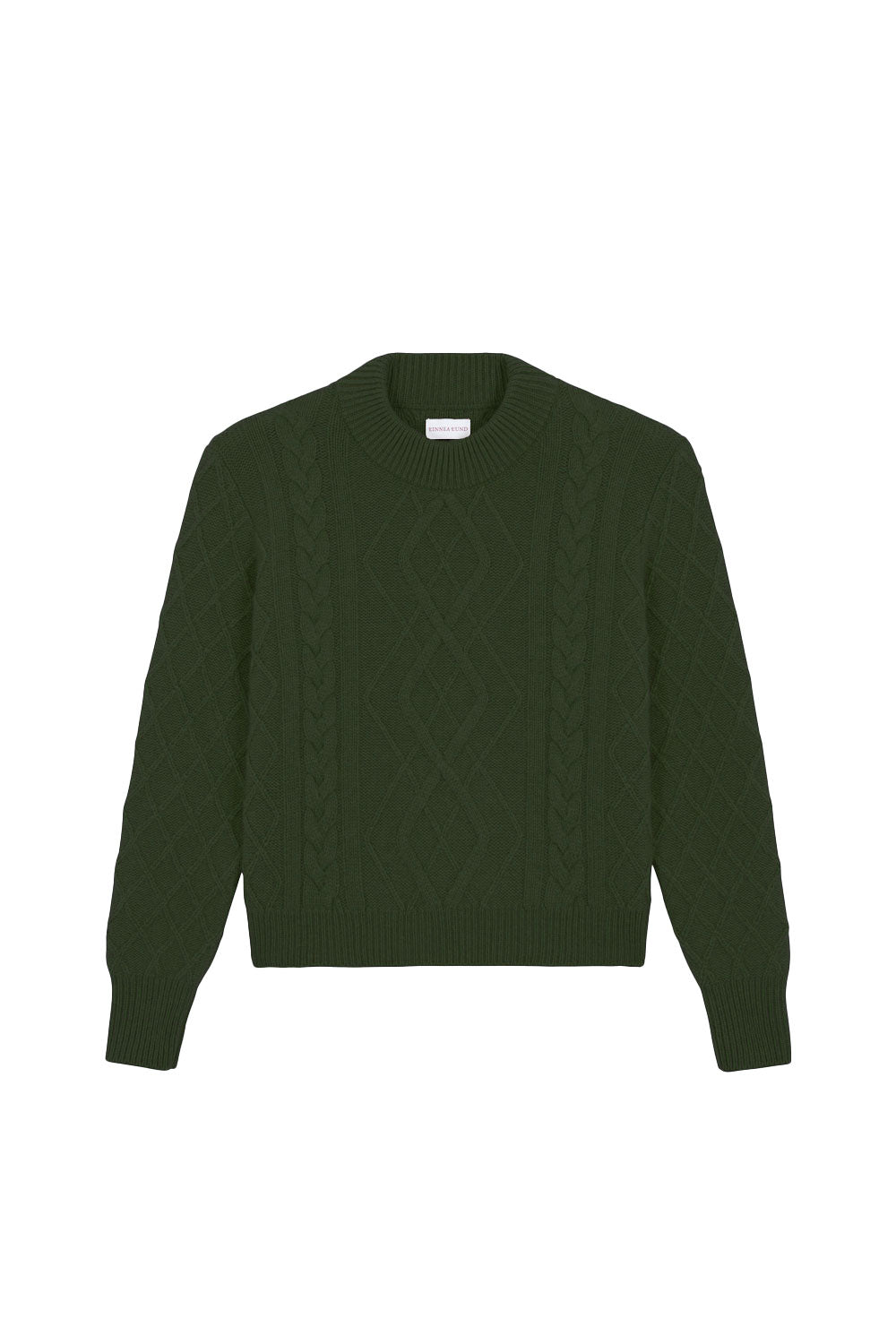 Green cable knit cashmere sweater for women | Mila | Linnea Lund