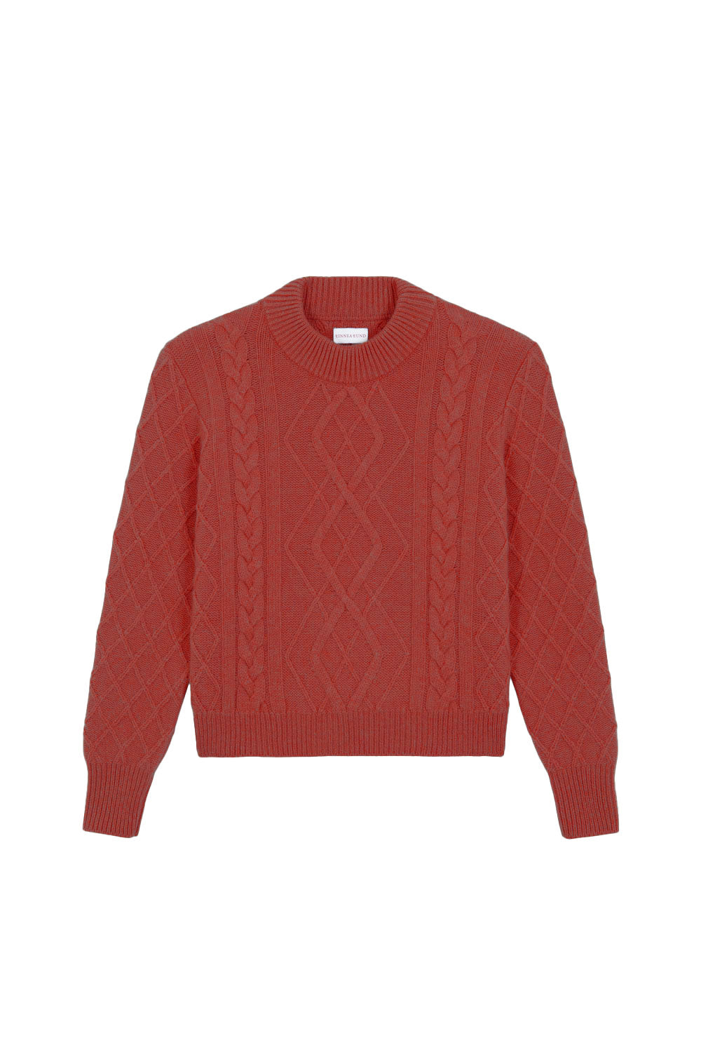 Ocher red cable knit cashmere sweater for women | Mila | Linnea Lund