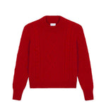 Red cable knit cashmere sweater for women | Mila | Linnea Lund