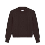 Dark brown cable knit cashmere sweater for women | Mila | Linnea Lund