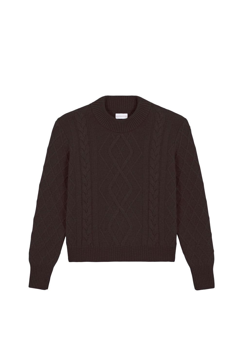 Dark brown cable knit cashmere sweater for women | Mila | Linnea Lund