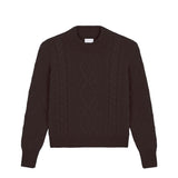Dark brown cable knit cashmere sweater for women | Mila | Linnea Lund
