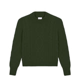 Dark green cable knit cashmere sweater for women | Mila | Linnea Lund