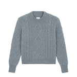 Grey cable knit cashmere sweater for women | Mila | Linnea Lund