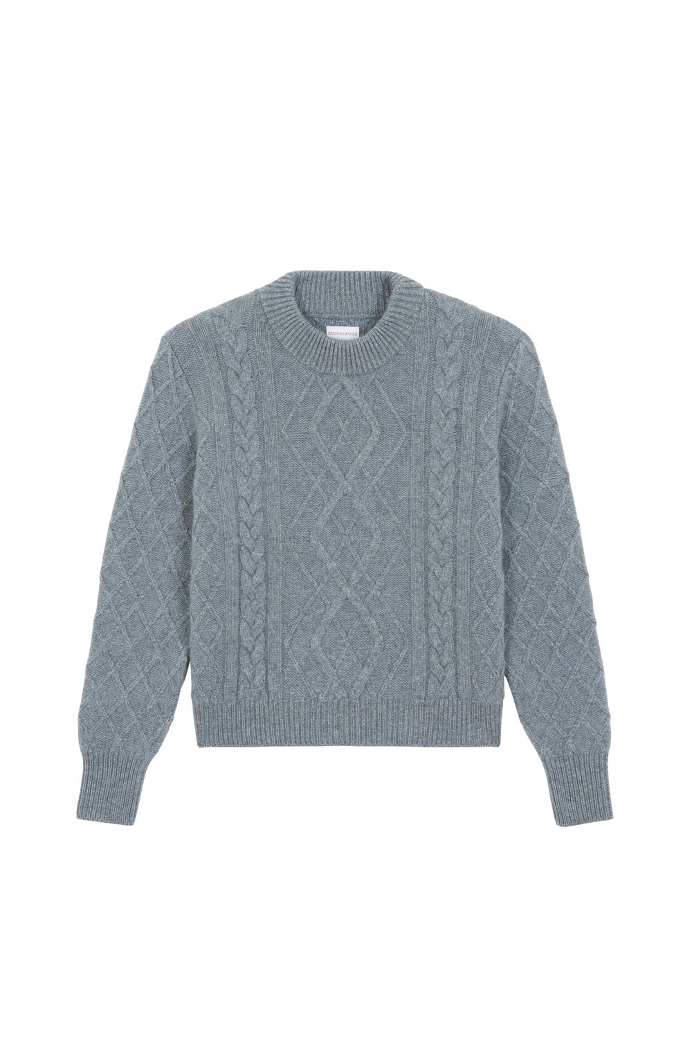 Grey cable knit cashmere sweater for women | Mila | Linnea Lund