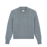 Grey cable knit cashmere sweater for women | Mila | Linnea Lund