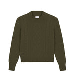 Khaki cable knit cashmere sweater for women | Mila | Linnea Lund