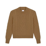 Camel cable knit cashmere sweater for women | Mila | Linnea Lund