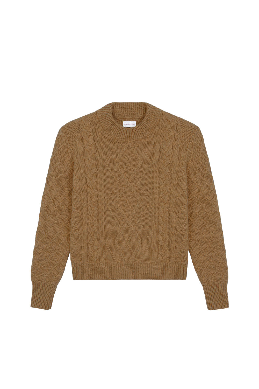 Camel cable knit cashmere sweater for women | Mila | Linnea Lund