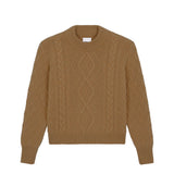 Camel cable knit cashmere sweater for women | Mila | Linnea Lund