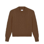 Brown cable knit cashmere sweater for women | Mila | Linnea Lund