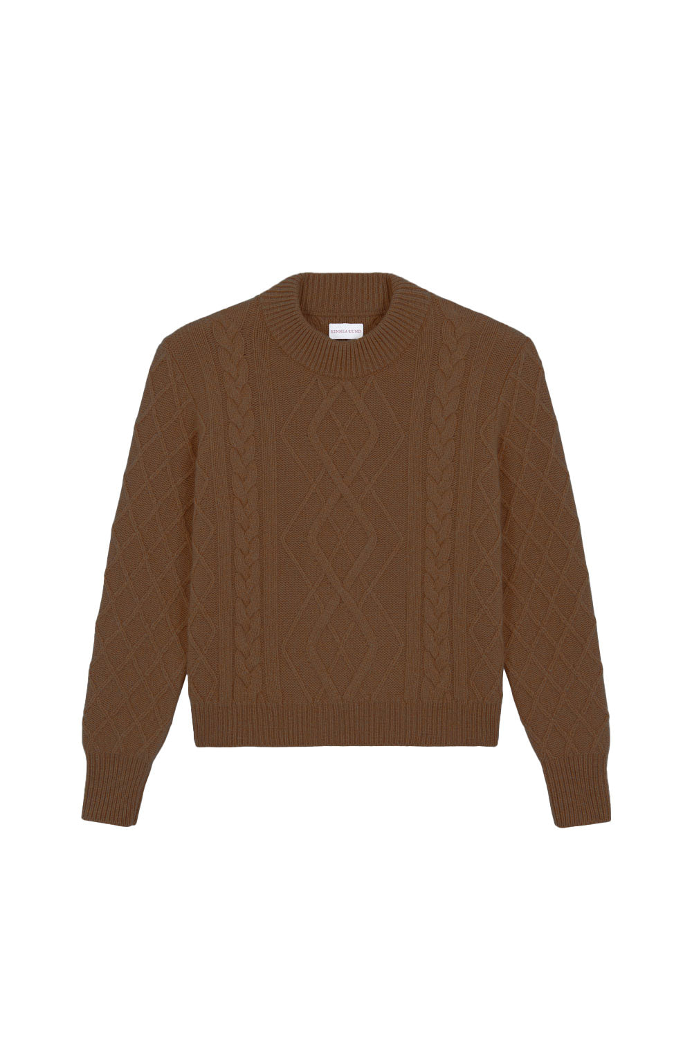 Brown cable knit cashmere sweater for women | Mila | Linnea Lund