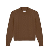 Brown cable knit cashmere sweater for women | Mila | Linnea Lund