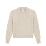 Beige cable knit cashmere sweater for women | Mila | Linnea Lund
