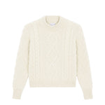 White cable knit cashmere sweater for women | Mila | Linnea Lund