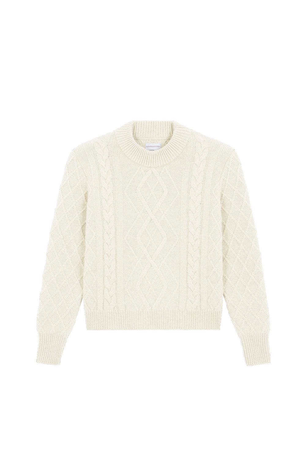 White cable knit cashmere sweater for women | Mila | Linnea Lund